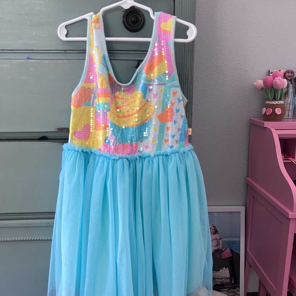 Billieblush Blue Scoop Neck Sundress for Prom